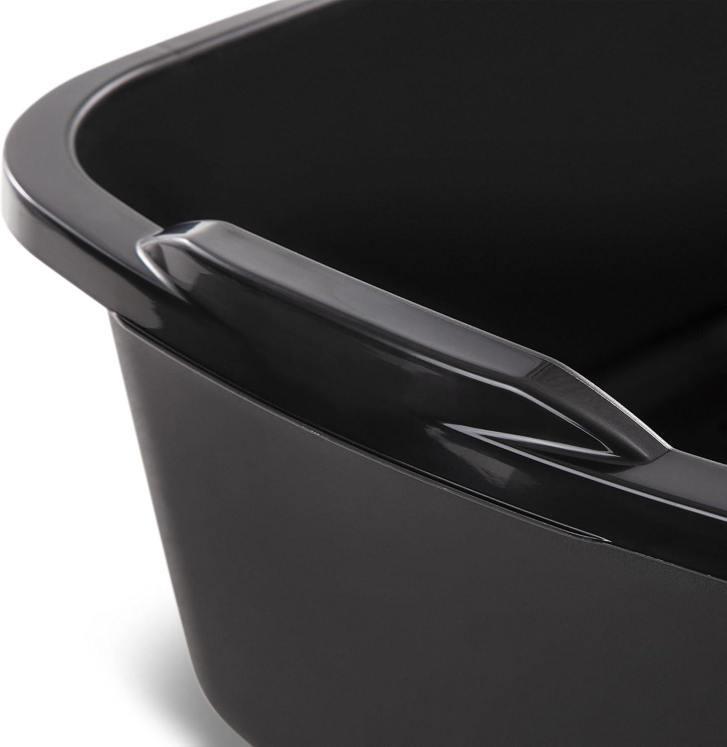 imageSterilite 18 Qt Dishpan Bin Ideal for Soaking and Cleaning Dirty Dishes in the Kitchen Sink Black 6PackBlack