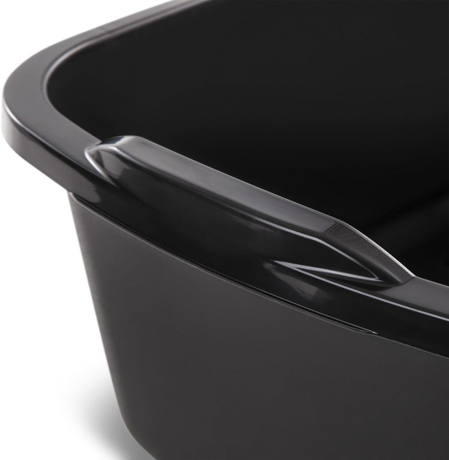 imageSterilite 18 Qt Dishpan Bin Ideal for Soaking and Cleaning Dirty Dishes in the Kitchen Sink Black 6PackBlack
