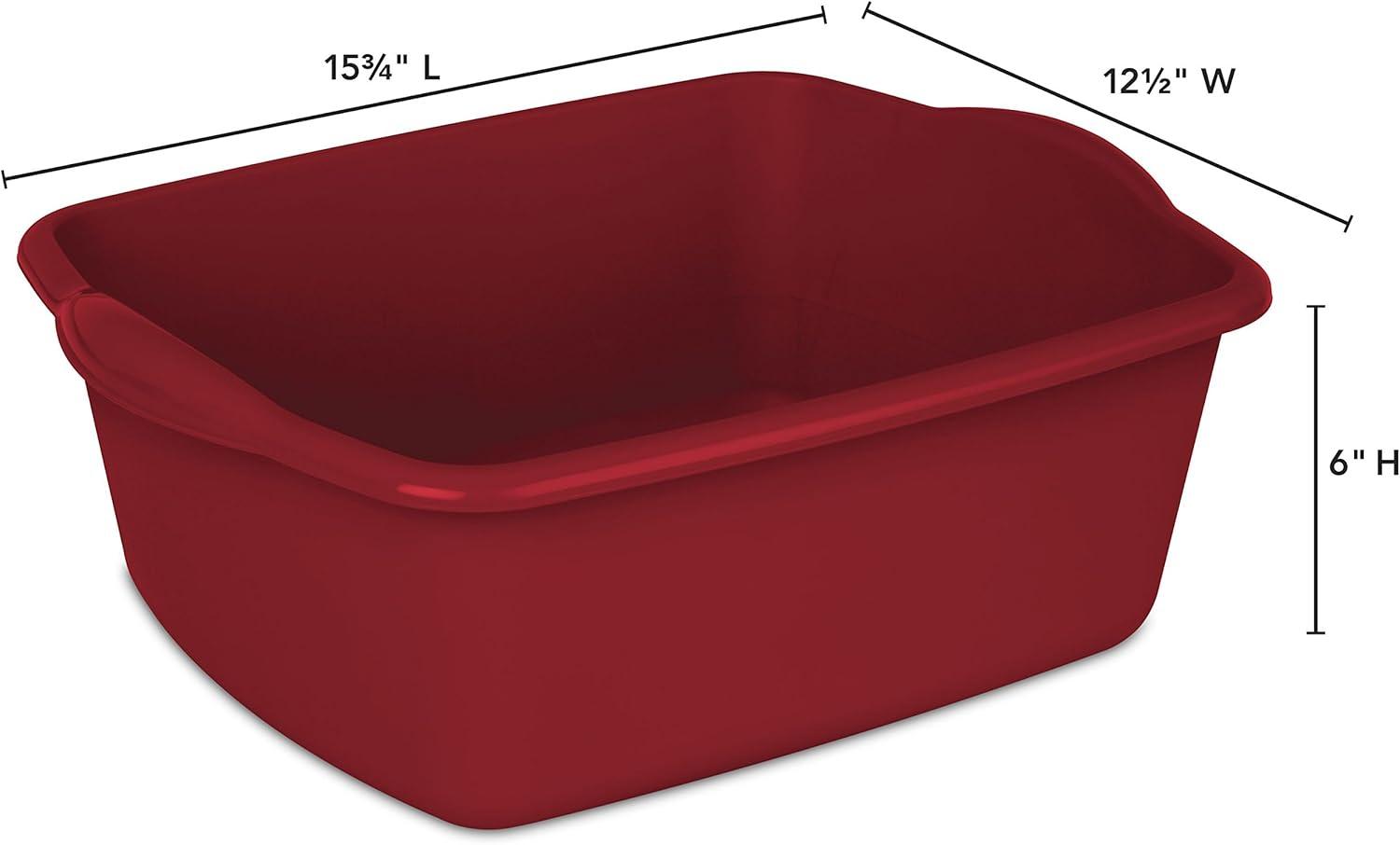 imageSterilite 8 Qt Dishpan Bin Ideal for Soaking and Cleaning Dirty Dishes in the Kitchen Sink White 12PackClassic Red