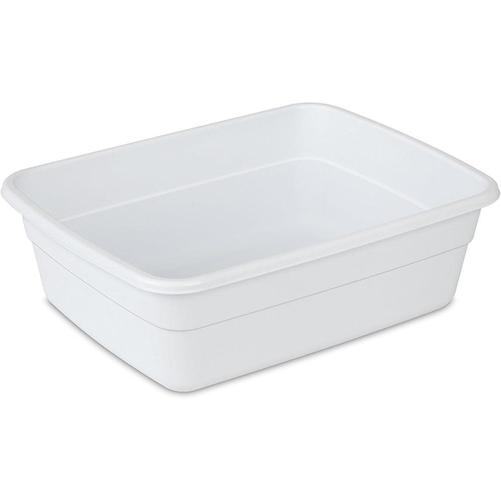 imageSterilite 8 Qt Dishpan Bin Ideal for Soaking and Cleaning Dirty Dishes in the Kitchen Sink White 12PackWhite