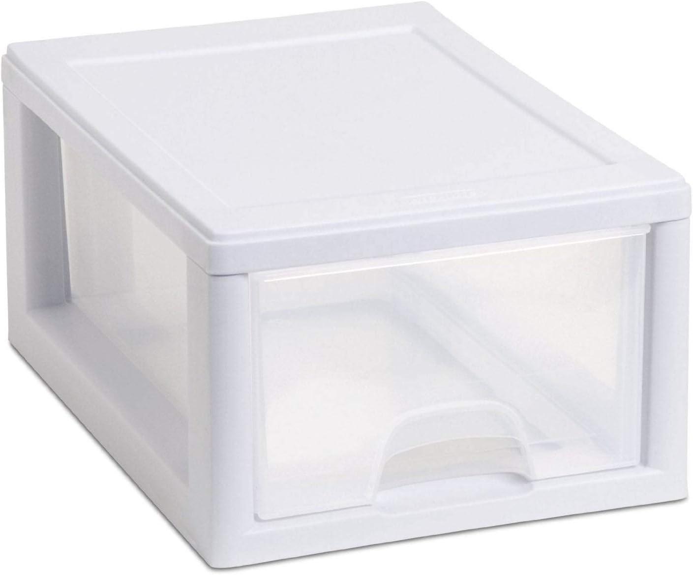 imageSterilite 16 Quart Clear Plastic Stacking Storage Drawer Container Box 6 Pack 6 Quart Storage Drawer Container Box 6 Pack