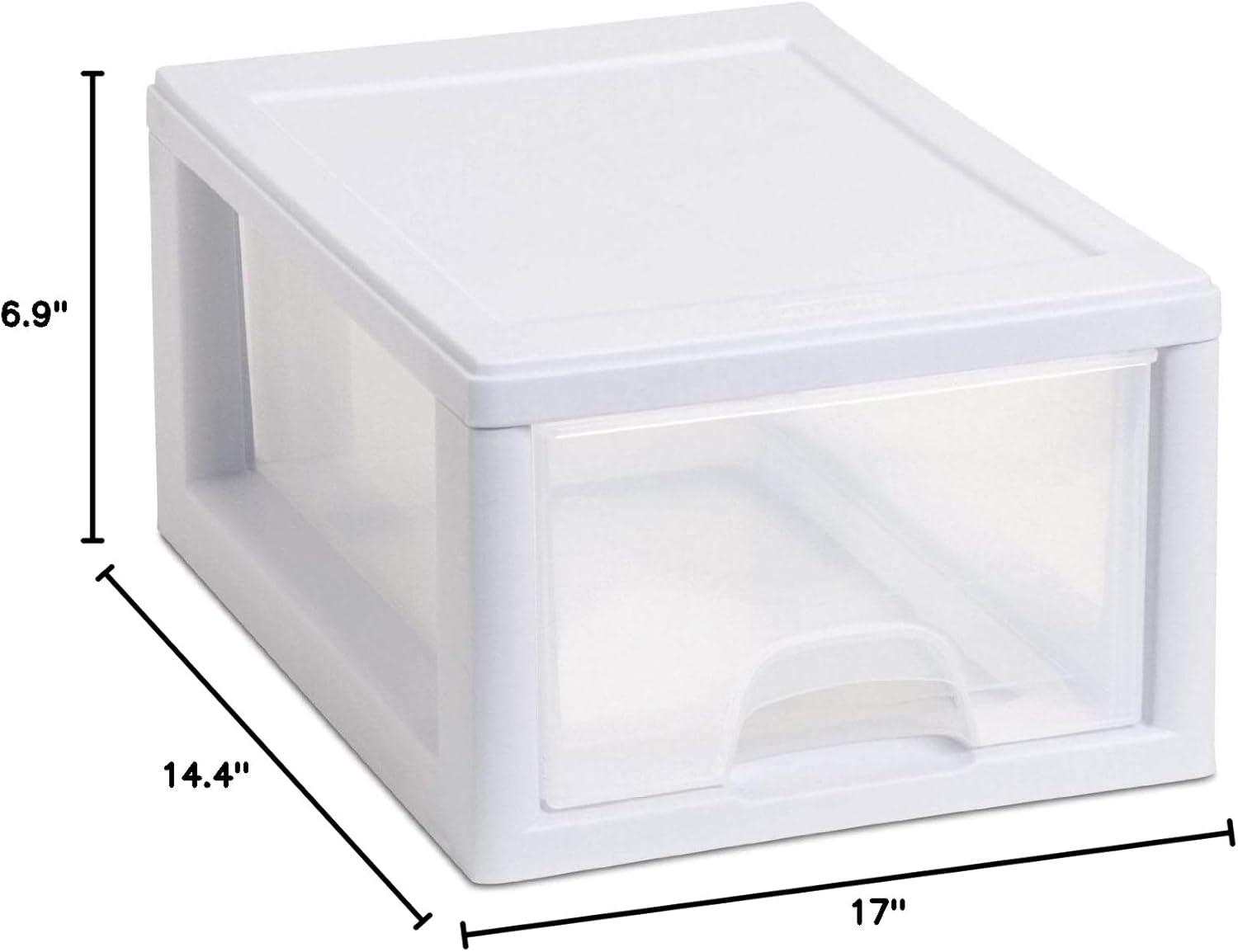 imageSterilite 16 Quart Clear Plastic Stacking Storage Drawer Container Box 6 Pack 6 Quart Storage Drawer Container Box 6 Pack