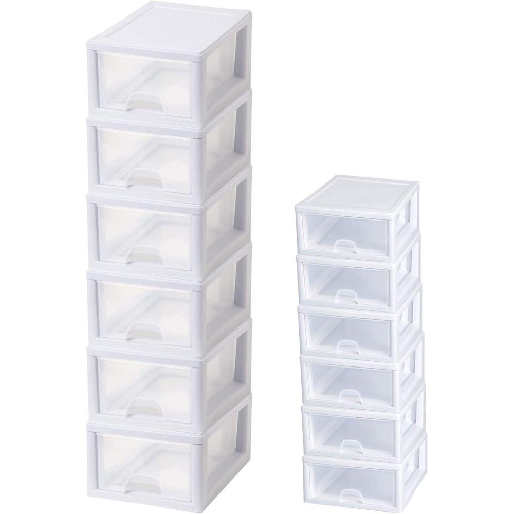 imageSterilite 16 Quart Clear Plastic Stacking Storage Drawer Container Box 6 Pack 6 Quart Storage Drawer Container Box 6 Pack