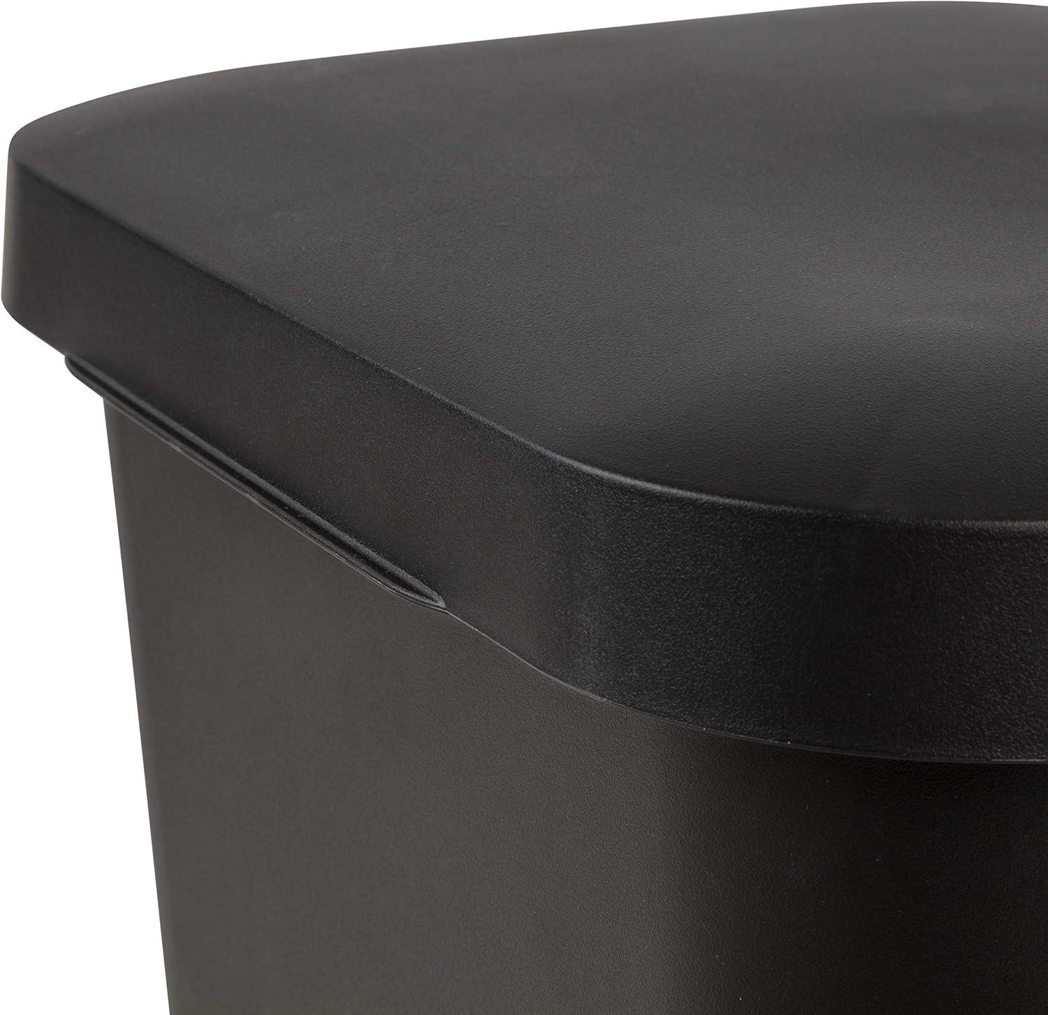 imageSterilite 119 Gallon StepOn Wastebasket with Lid Ideal in The Kitchen and Mudroom Fits a Large 13 Gal Trash Liner Pedal Black Lid and Bin 4Pack