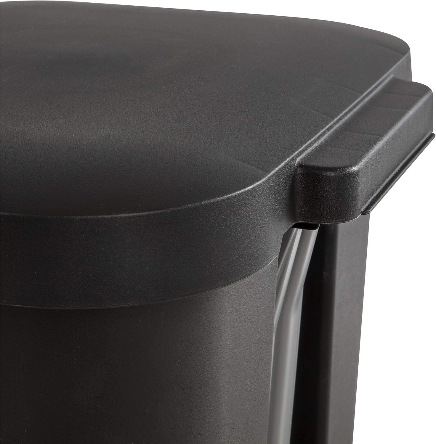 imageSterilite 119 Gallon StepOn Wastebasket with Lid Ideal in The Kitchen and Mudroom Fits a Large 13 Gal Trash Liner Pedal Black Lid and Bin 4Pack