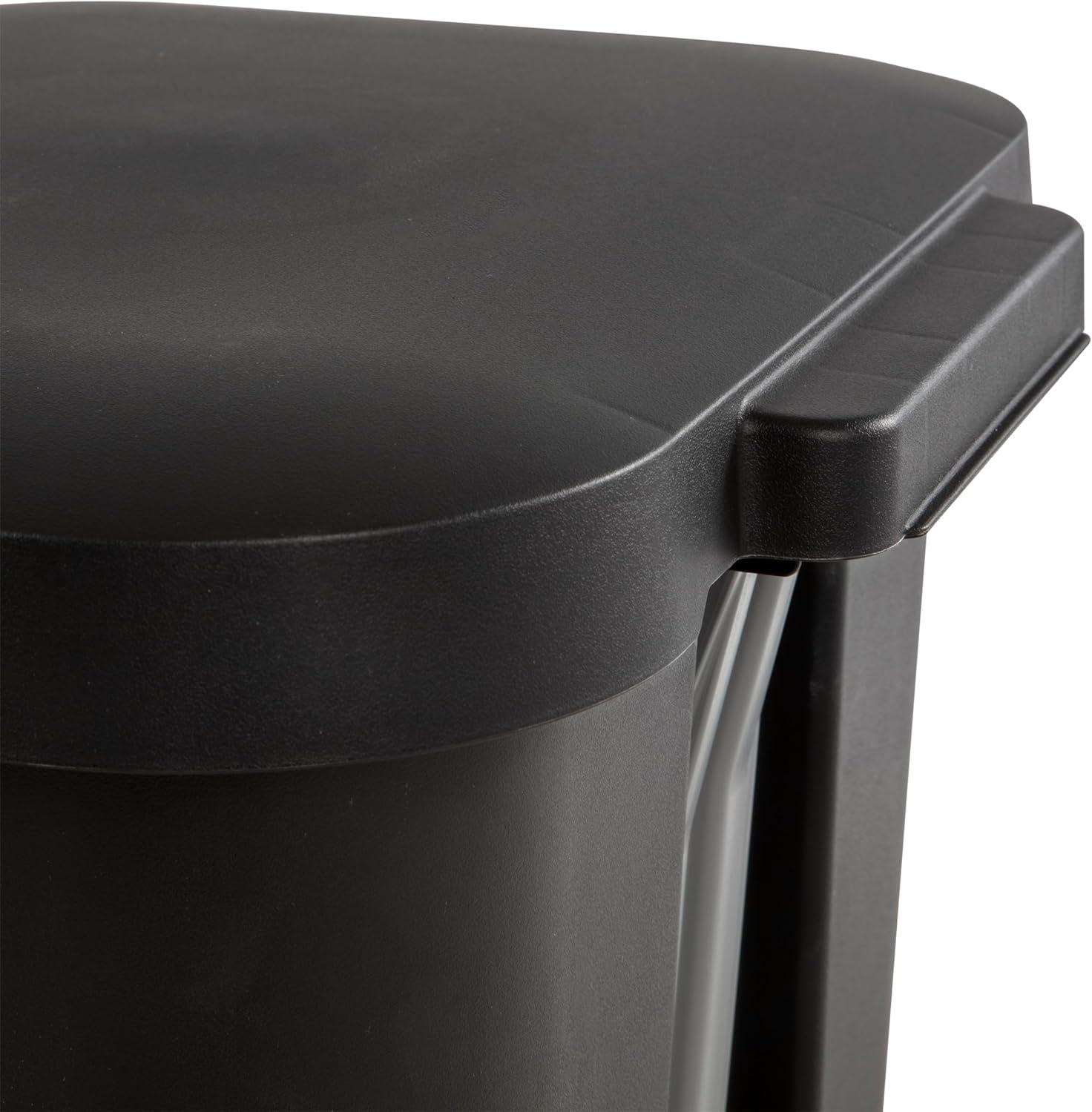 imageSterilite 119 Gallon StepOn Wastebasket with Lid Ideal in The Kitchen and Mudroom Fits a Large 13 Gal Trash Liner Pedal Black Lid and Bin 4Pack