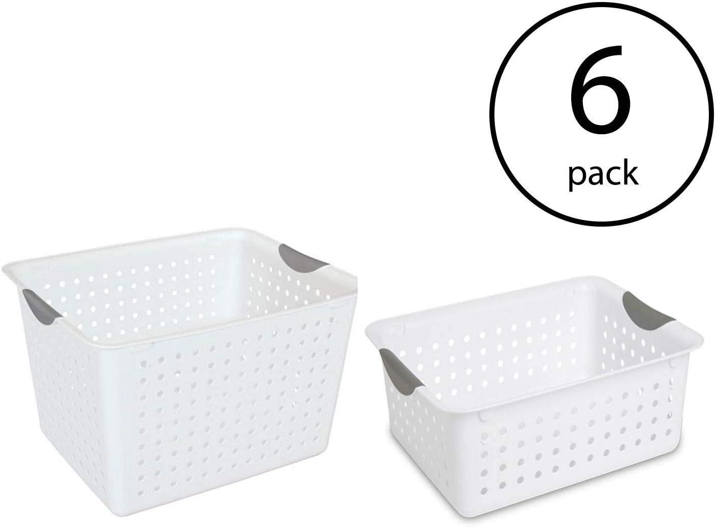 imageSterilite Deep amp Medium Ultra Plastic Storage Bin Organizer Basket Pair 6 Pack