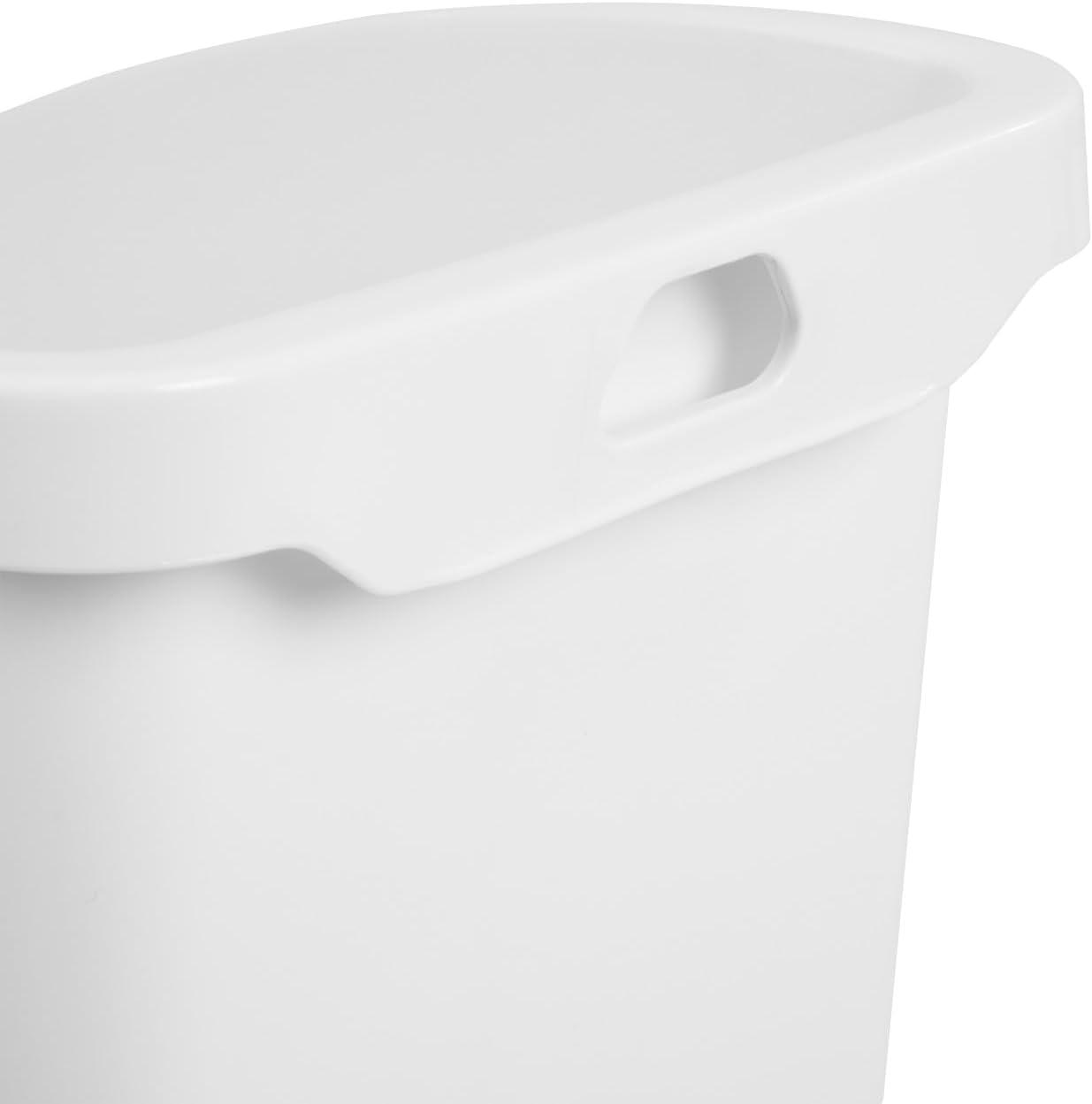imageSterilite Under Sink Wastebasket Plastic Trash Can for Under Sink Storage in the Bathroom or Kitchen White 6Pack