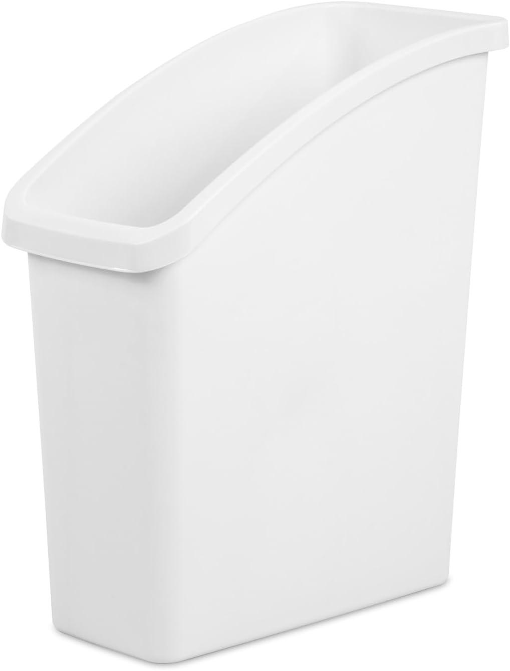 imageSterilite Under Sink Wastebasket Plastic Trash Can for Under Sink Storage in the Bathroom or Kitchen White 6Pack