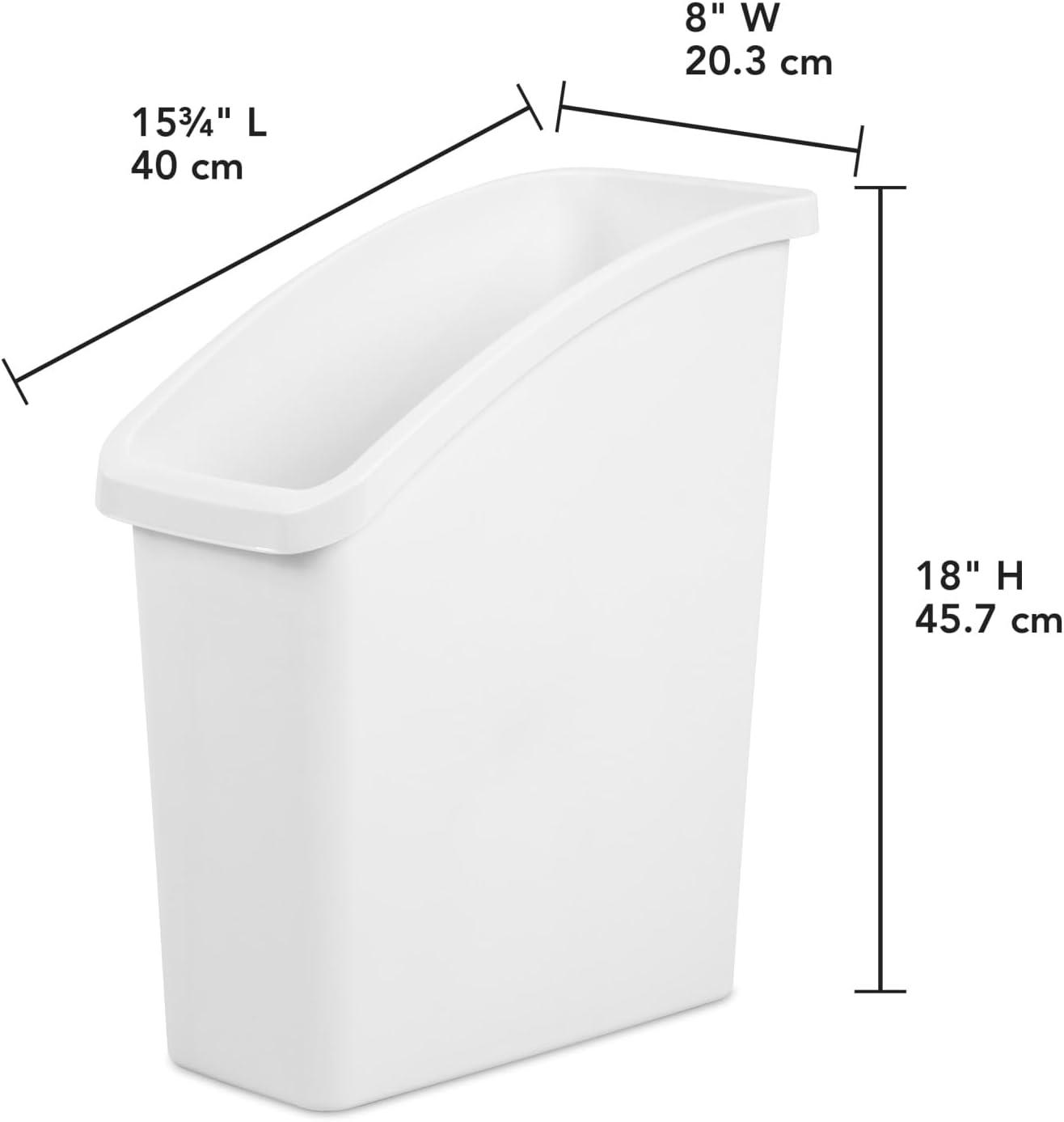 imageSterilite Under Sink Wastebasket Plastic Trash Can for Under Sink Storage in the Bathroom or Kitchen White 6Pack