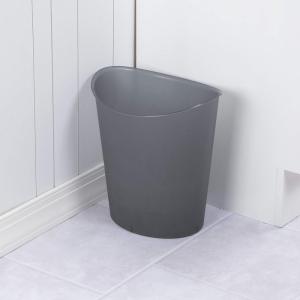 Sterilite 3 Gallon Oval Wastebasket with Lid, Small Plastic Trash Can for the Bathroom, Bedroom, Dorm or Home Office, Gray Tint, 6-Pack