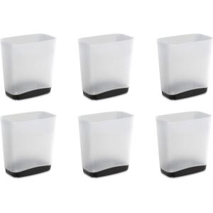 Sterilite 3.3 Gallon Slim Waste Basket Wastebasket, Small, Clear with Flat Gray base