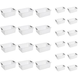 Sterilite Medium Plastic Storage Container (12 Pack) and Small Plastic Storage Container (12 Pack)