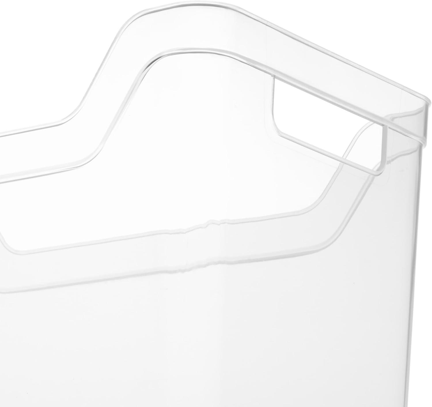 imageSterilite Medium Shelf Bin with Handles Plastic Storage Container for Organizing Shelving Closet Pantry and Countertops Clear 6PackMedium