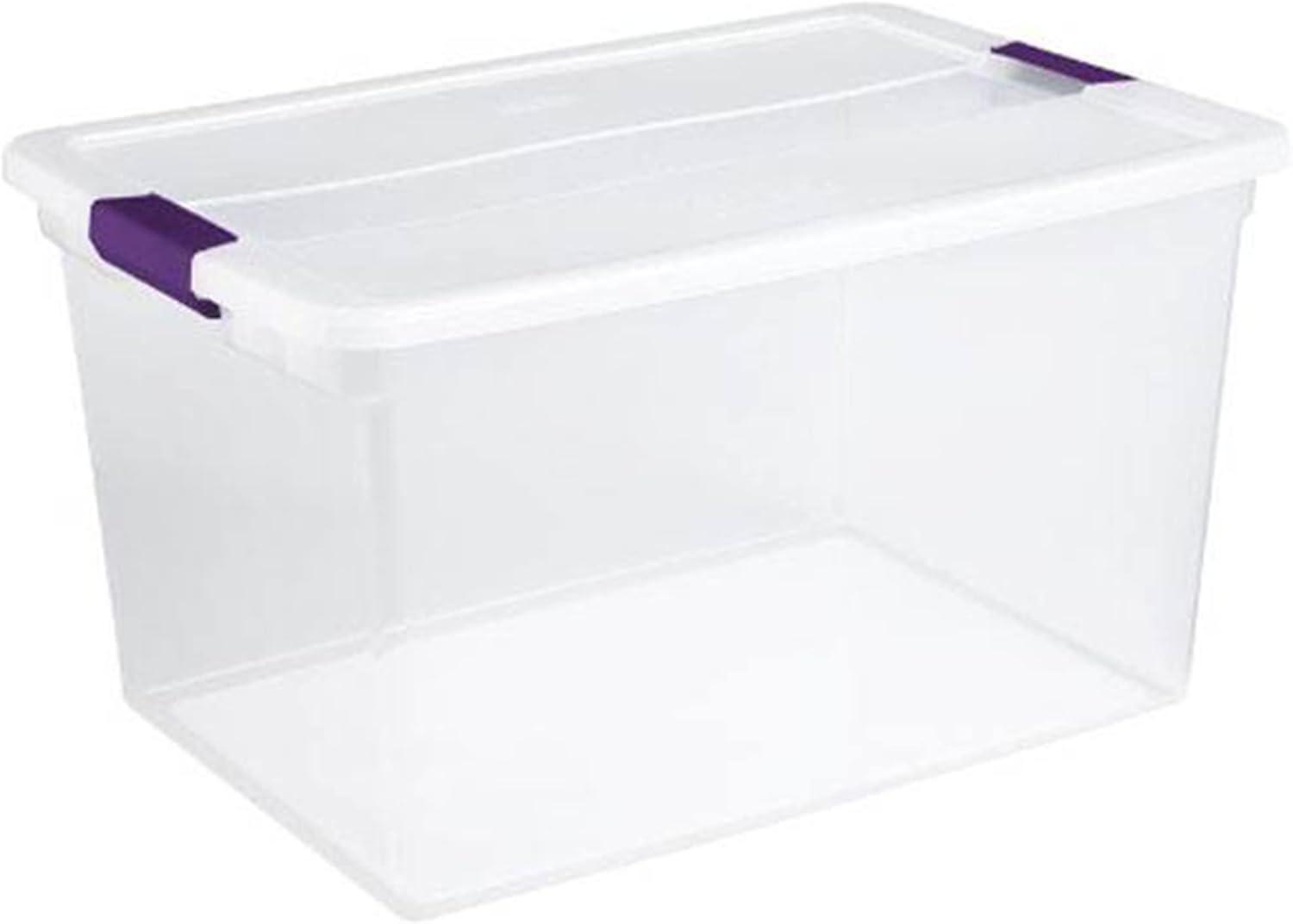 imageSterilite 116 Quart and 66 Quart Multipurpose Ultra Storage Tote Box Storage Containers for Home or Office Organization Clear 4 Pack and 6 Pack
