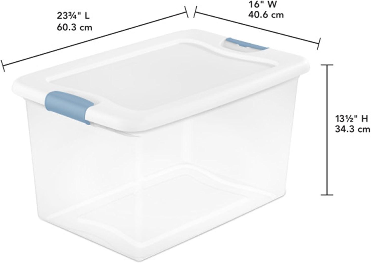 imageSterilite 12 Pack Latching Box 64 Quart Storage Totes amp 4 Pack Deep Clip Container Bins