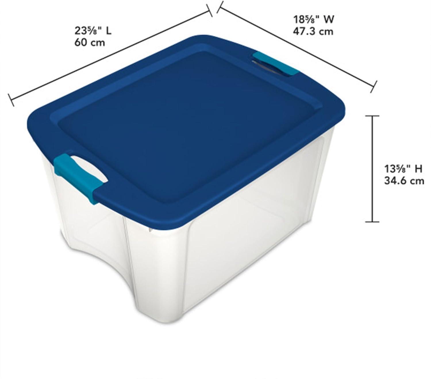 imageSterilite 12Pack Latch and Carry Clear Plastic Storage Bins with Latching Lids and FullGrip Handles 12 Gallon18 Gallon