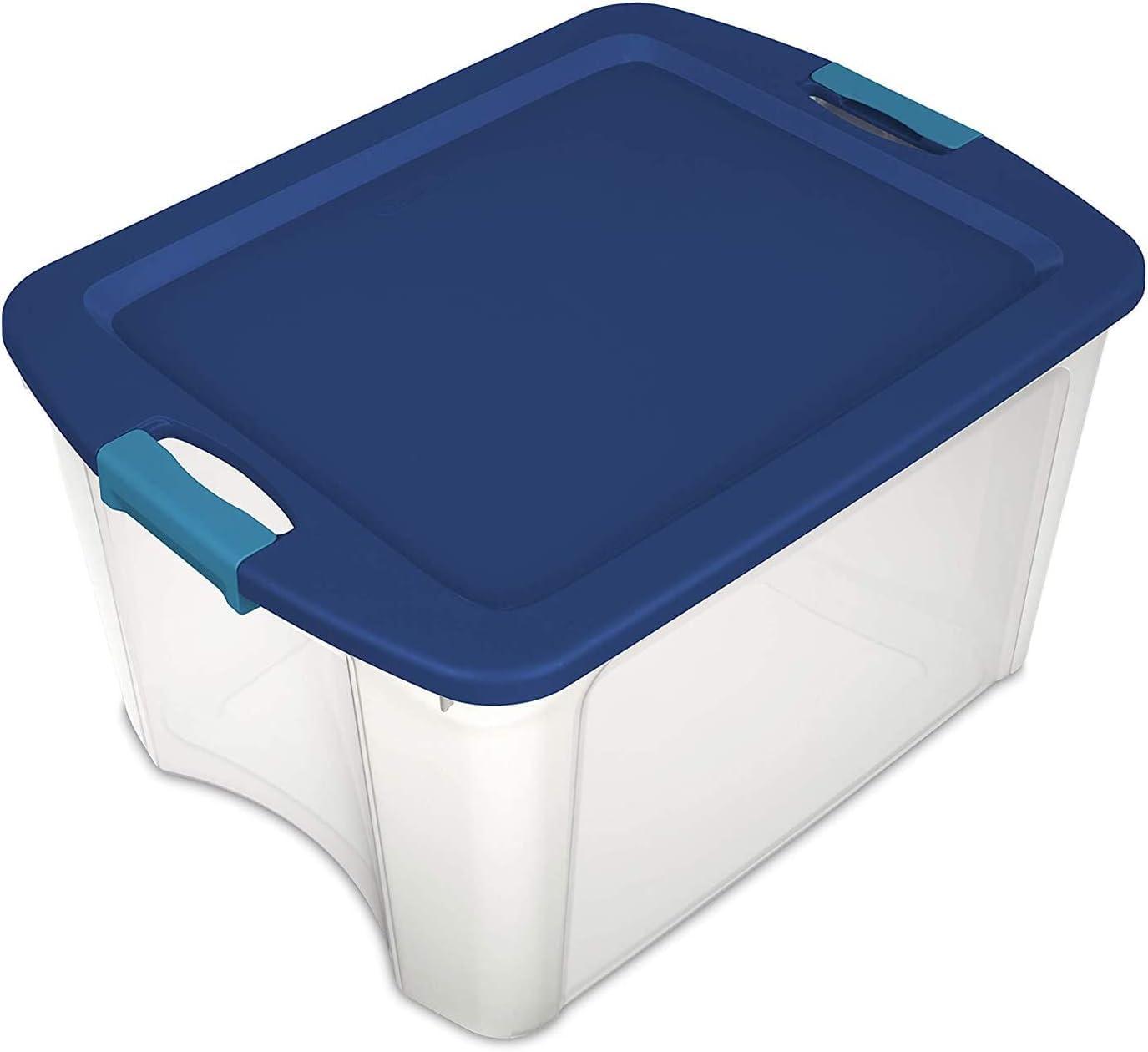 imageSterilite 12Pack Latch and Carry Clear Plastic Storage Bins with Latching Lids and FullGrip Handles 12 Gallon6 Pack