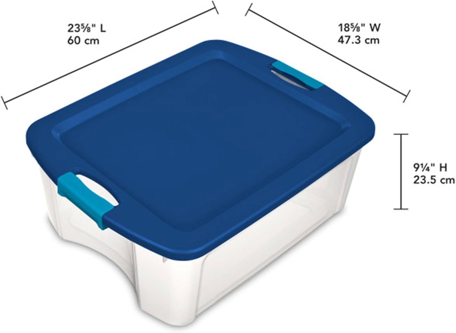 imageSterilite 12Pack Latch and Carry Clear Plastic Storage Bins with Latching Lids and FullGrip Handles 12 Gallon6 Pack
