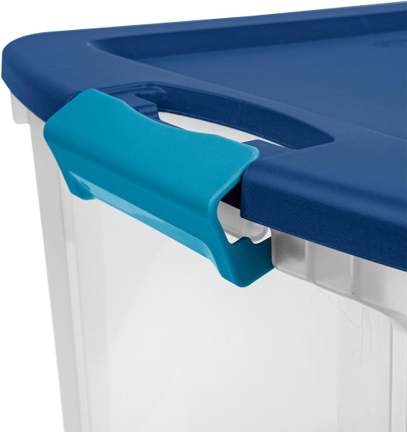 imageSterilite 12Pack Latch and Carry Clear Plastic Storage Bins with Latching Lids and FullGrip Handles 12 Gallon6 Pack