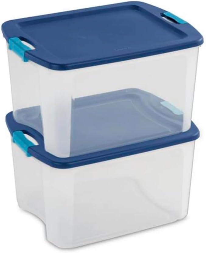 imageSterilite 12Pack Latch and Carry Clear Plastic Storage Bins with Latching Lids and FullGrip Handles 12 Gallon6 Pack