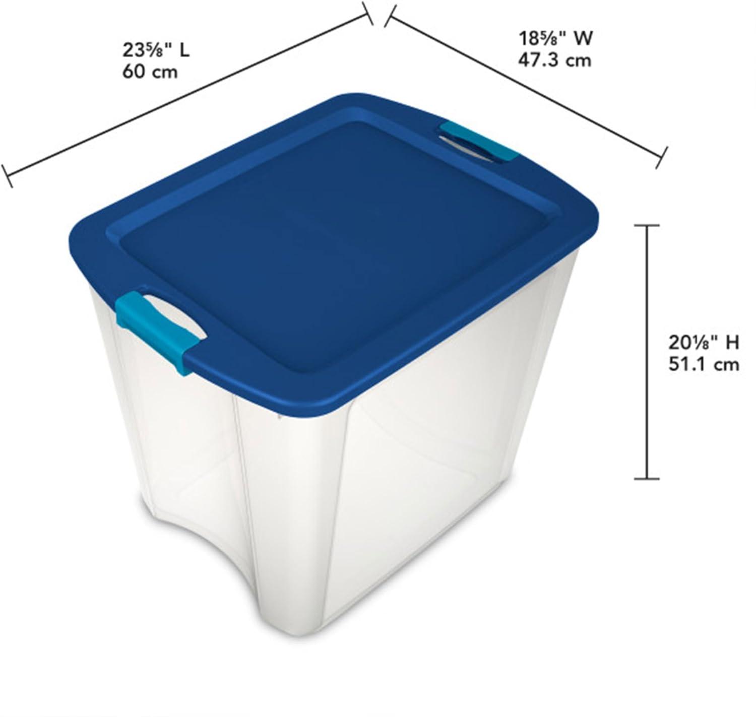 imageSterilite 12Pack Latch and Carry Clear Plastic Storage Bins with Latching Lids and FullGrip Handles 12 Gallon8 Pack
