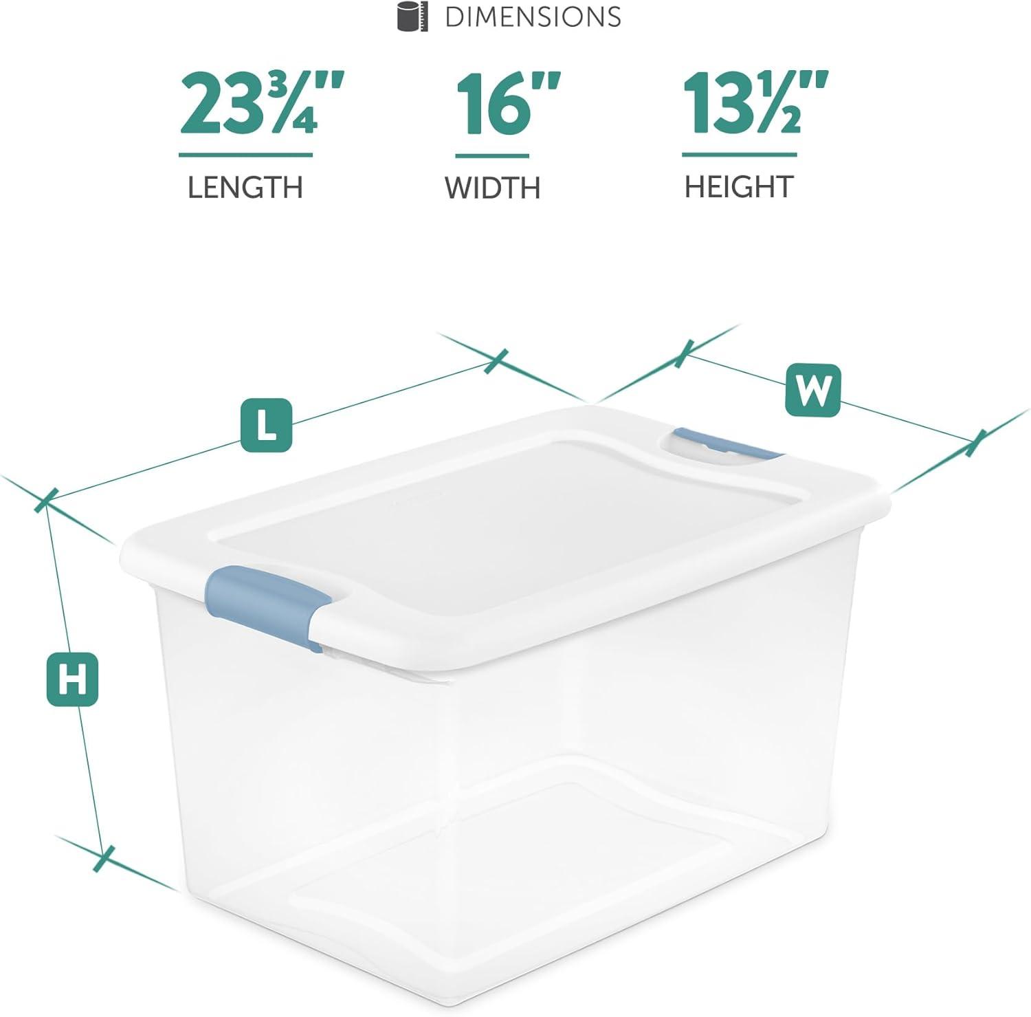 imageSterilite 12Pack Latching Box Clear Plastic Storage Bins with Lids 64 amp 32 Quart HeavyDuty Organizing Containers for Closet and Office64 Quart 12Boxes 32 Quart 12Boxes