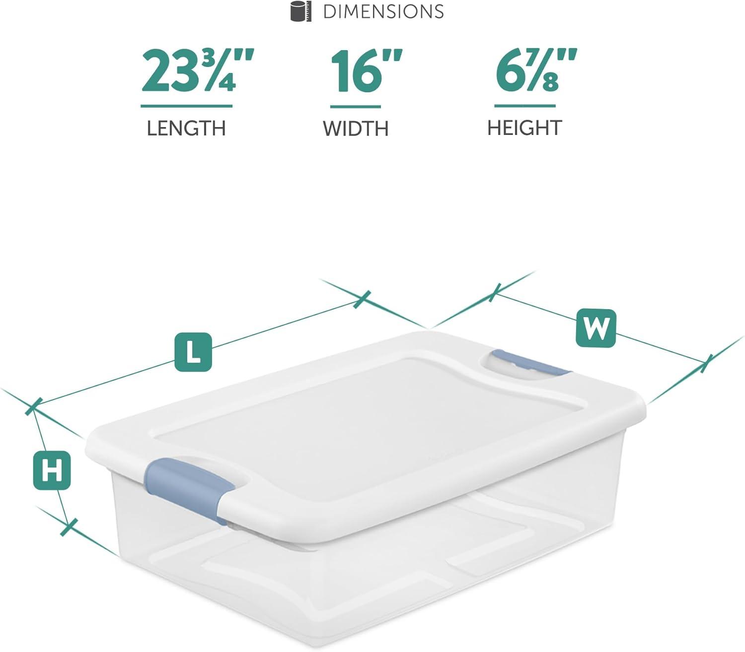 imageSterilite 12Pack Latching Box Clear Plastic Storage Bins with Lids 64 amp 32 Quart HeavyDuty Organizing Containers for Closet and Office64 Quart 12Boxes 32 Quart 12Boxes