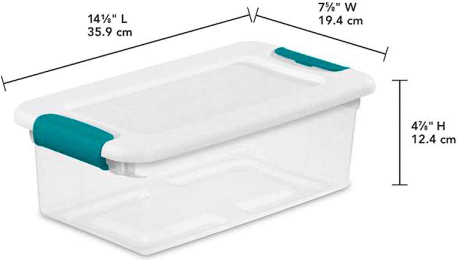 imageSterilite 15 Qt Stackable Storage Box with Latching Lid 12 Pack Bundled with 6 Qt Plastic Organizing Bin with Latch Lid 12 Pack