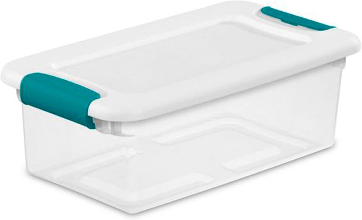 imageSterilite 15 Qt Stackable Storage Box with Latching Lid 12 Pack Bundled with 6 Qt Plastic Organizing Bin with Latch Lid 12 Pack