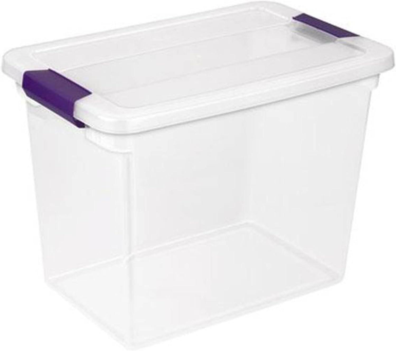 imageSterilite 27 Quart Clear Latch Lid Storage Container Tote 6 Pack and 15 Quart Clear Latch Lid Storage Container Tote 12 Pack for Home Organization