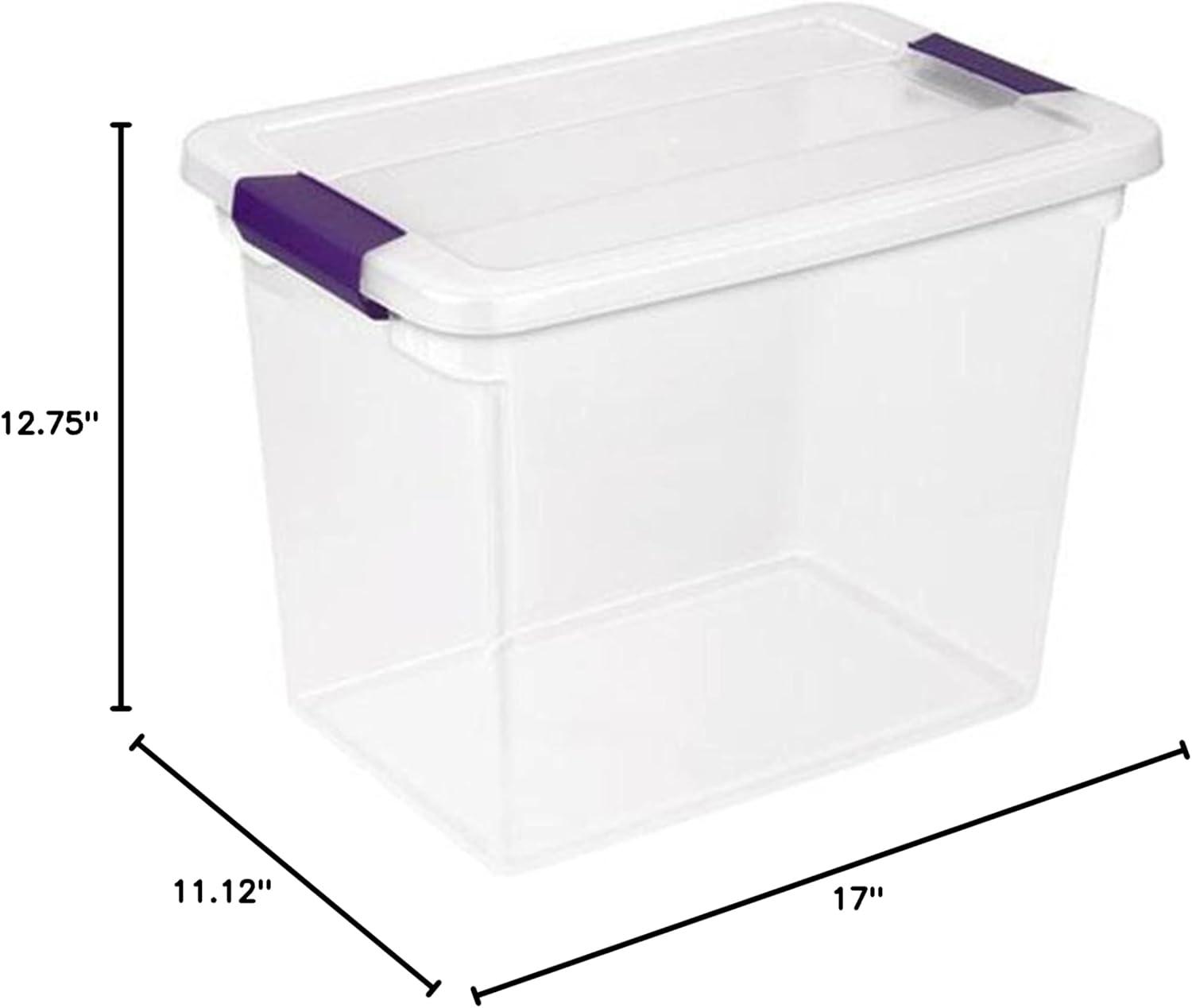 imageSterilite 27 Quart Clear Latch Lid Storage Container Tote 6 Pack and 15 Quart Clear Latch Lid Storage Container Tote 12 Pack for Home Organization