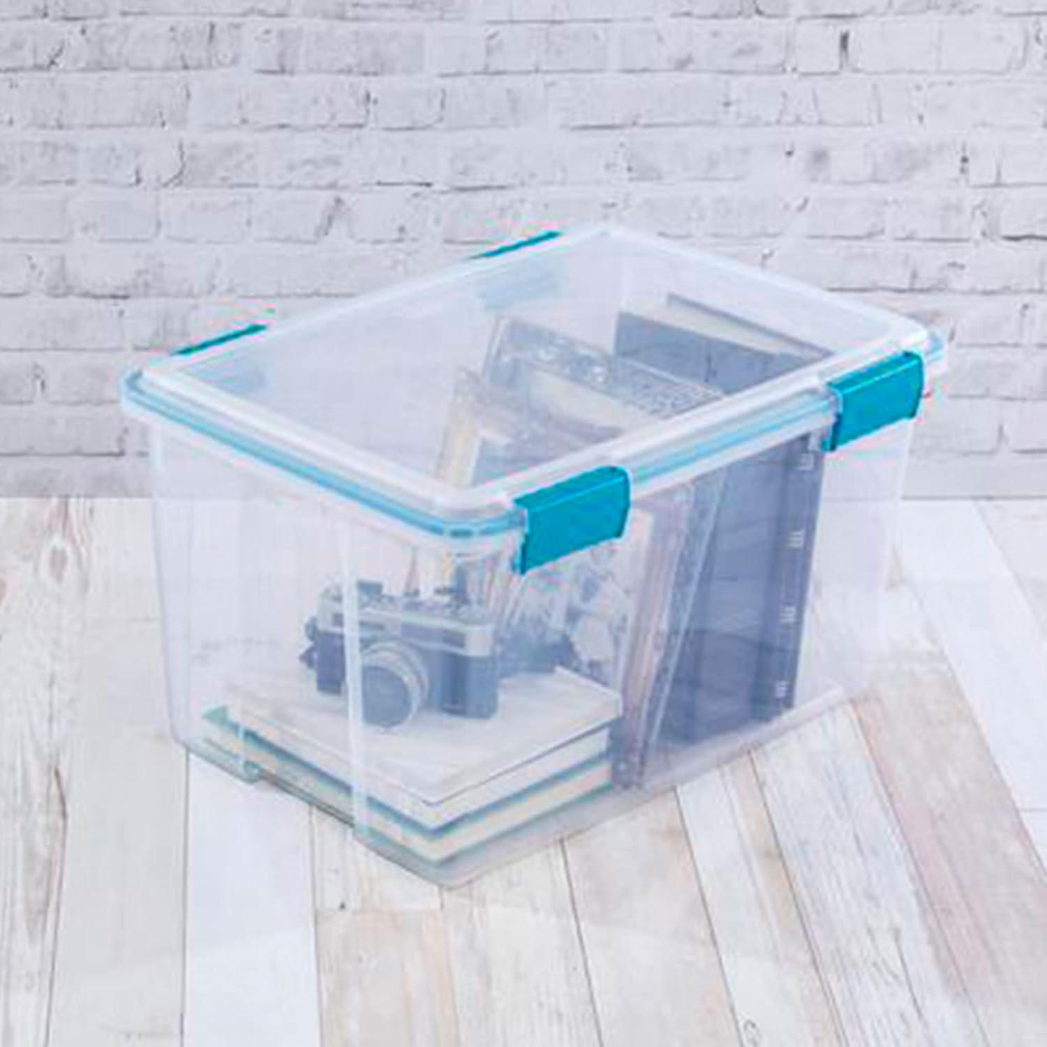 Sterilite 54 Quart Clear Plastic Stackable Storage Container Box Bin ...
