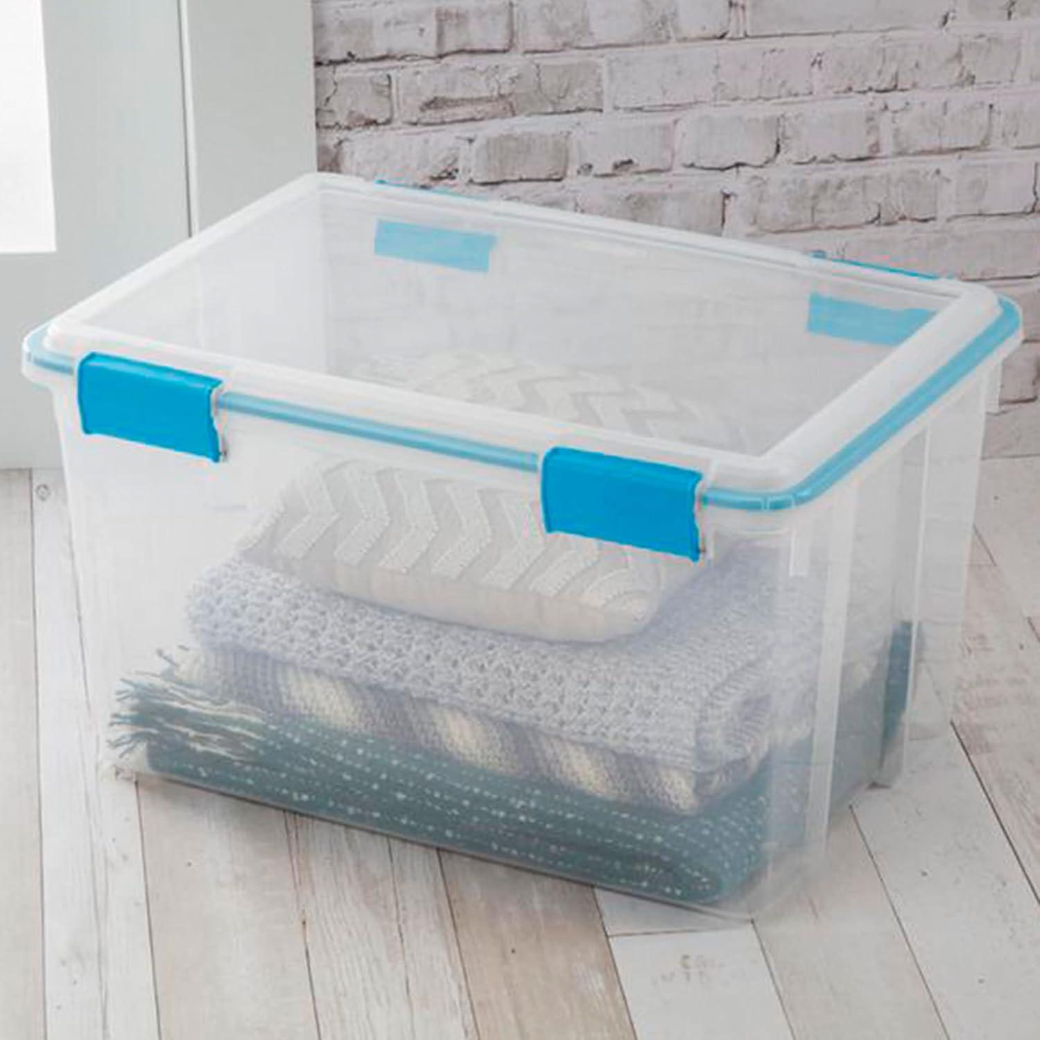 Sterilite 54 Quart Clear Plastic Stackable Storage Container Box Bin ...