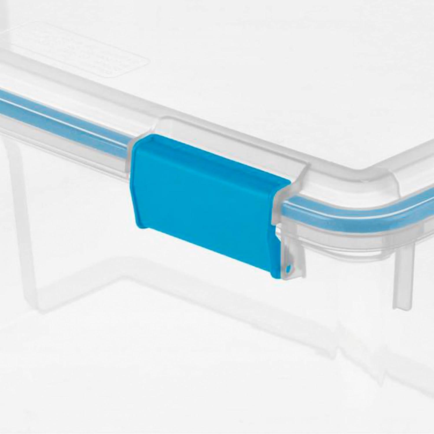 imageSterilite 54 Quart Gasket Box in Clear with Blue Latches 8 Pack 19344304
