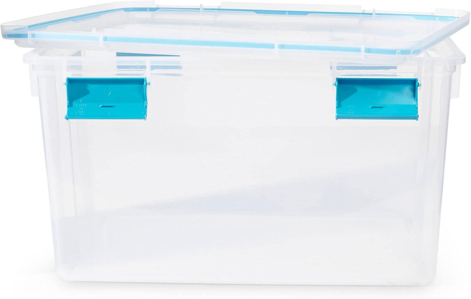 imageSterilite 54 Quart Gasket Box in Clear with Blue Latches 8 Pack 19344304