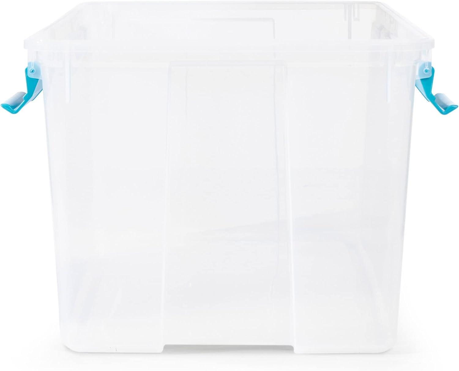 imageSterilite 54 Quart Gasket Box in Clear with Blue Latches 8 Pack 19344304