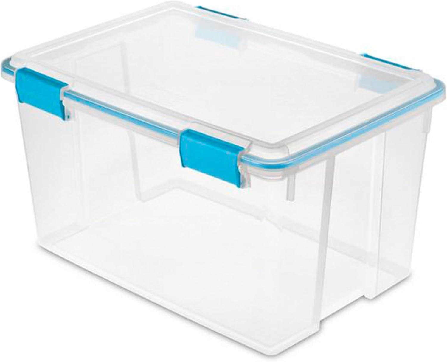 imageSterilite 54 Quart Gasket Box in Clear with Blue Latches 8 Pack 19344304