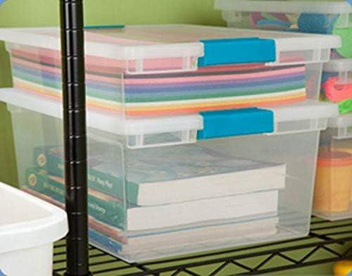 imageSterilite 6 Pack 64 Quart Latching Storage Tote Bin amp 4 Pack Deep Clip Box