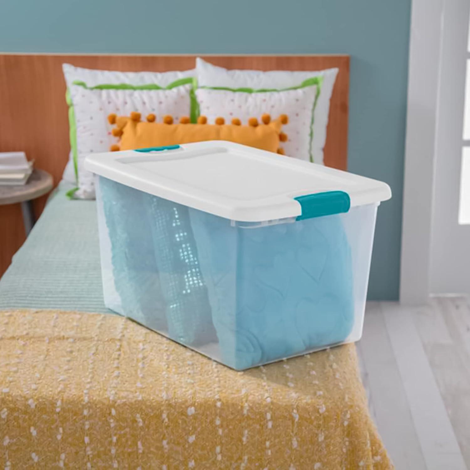 imageSterilite 64 Quart Latching Clear Plastic Storage Organizer Tote Container Bin Box 6 Pack and Medium Clip Boxes with Lids 4 Pack
