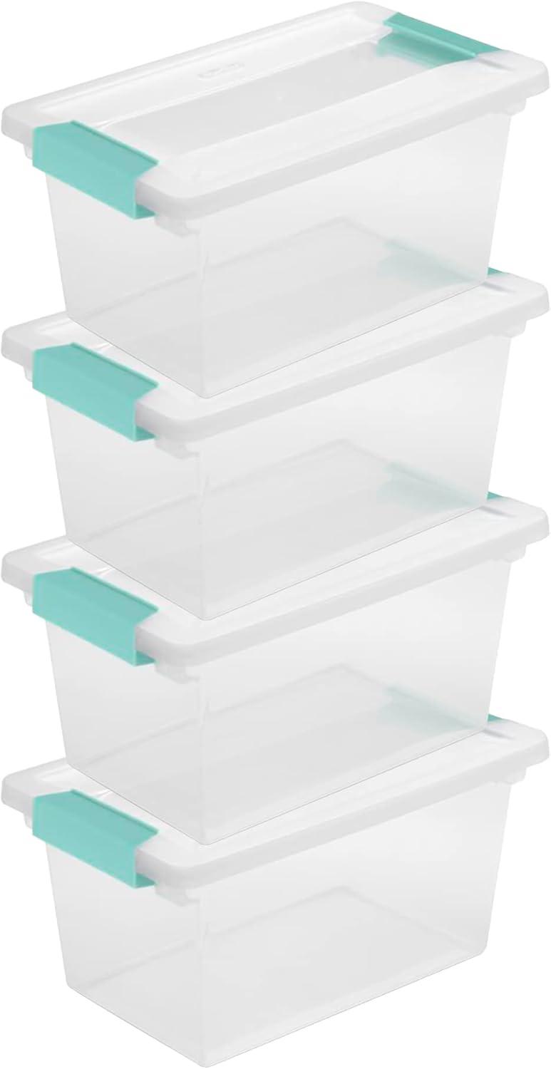 imageSterilite 64 Quart Latching Clear Plastic Storage Organizer Tote Container Bin Box 6 Pack and Medium Clip Boxes with Lids 4 Pack