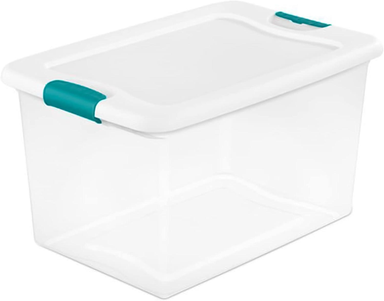 imageSterilite 64 Quart Latching Clear Plastic Storage Organizer Tote Container Bin Box 6 Pack and Medium Clip Boxes with Lids 4 Pack