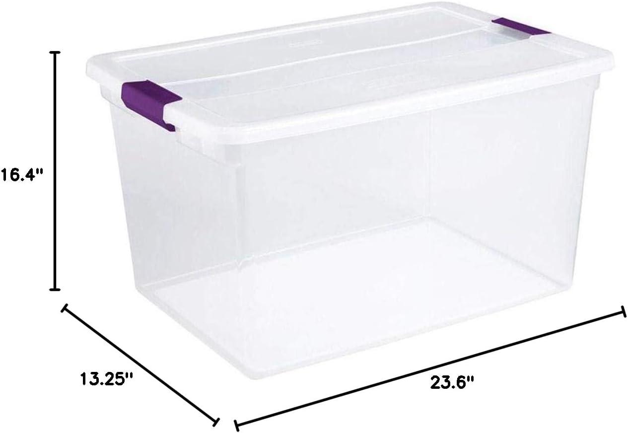 imageSterilite 66 Quart Clear Latch Lid Storage Container Tote 12 Pack and 15 Quart Clear Latch Lid Storage Container Tote 12 Pack for Home Organization