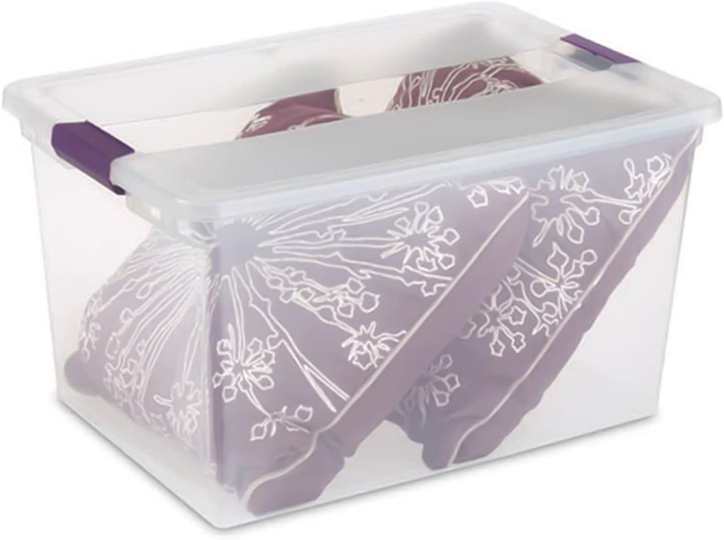 imageSterilite 66 Quart Clear Latch Lid Storage Container Tote 12 Pack and 15 Quart Clear Latch Lid Storage Container Tote 12 Pack for Home Organization