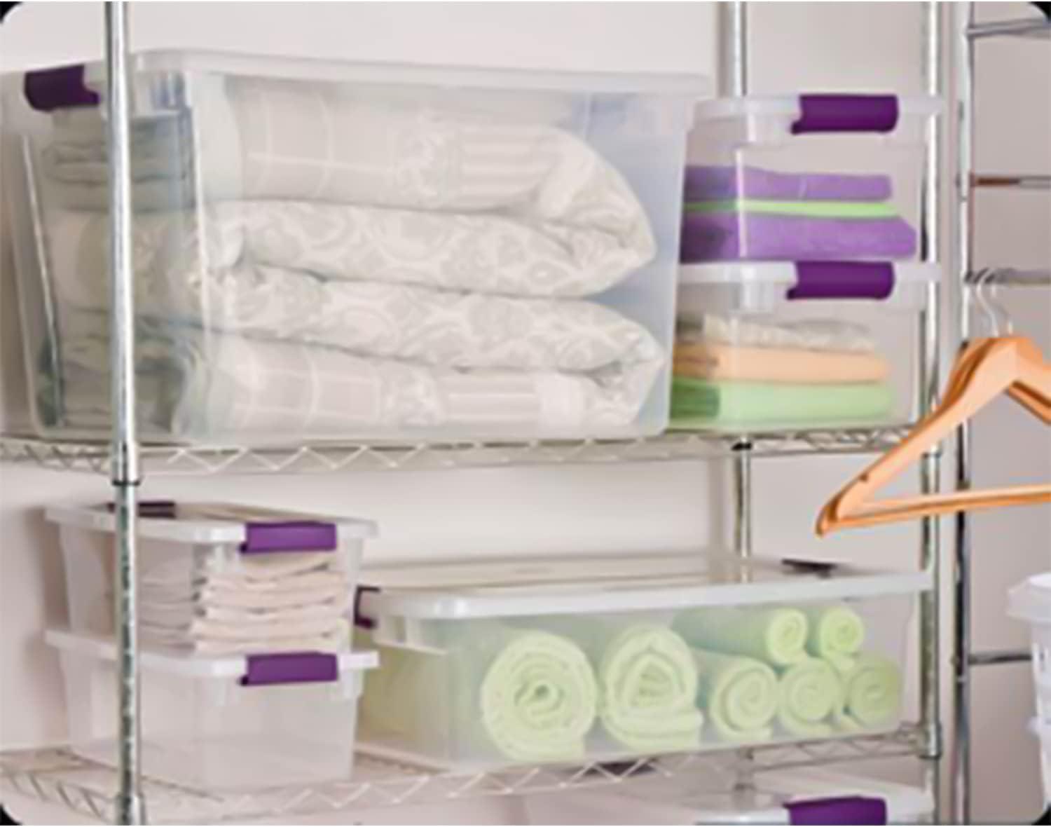 imageSterilite 66 Quart Clear Latch Lid Storage Container Tote 12 Pack and 15 Quart Clear Latch Lid Storage Container Tote 12 Pack for Home Organization