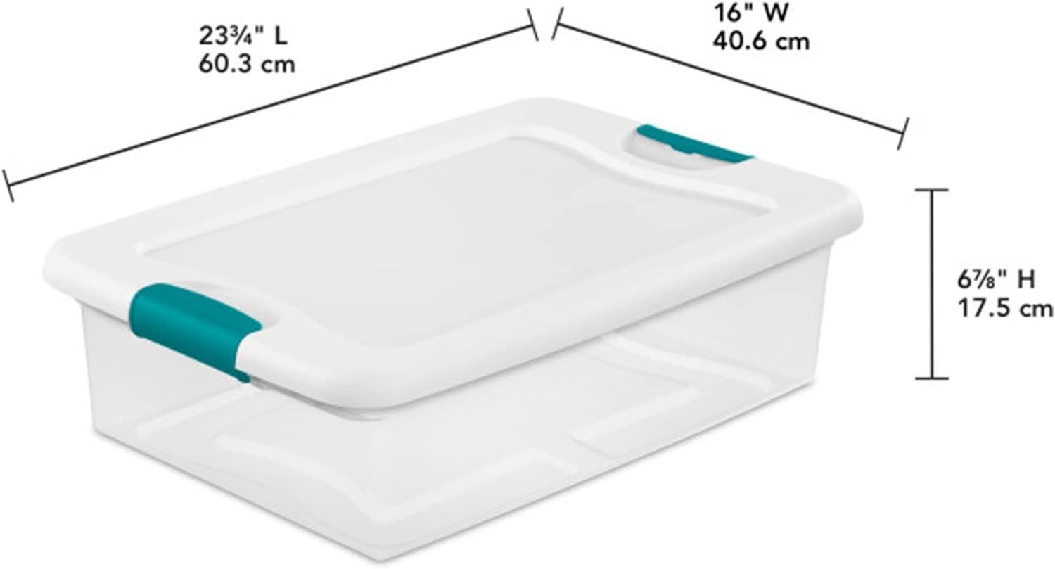 imageSterilite Storage System Solution with 32 Quart Clear Stackable Storage Box Organization Containers with White Latching Lid 60 Pack