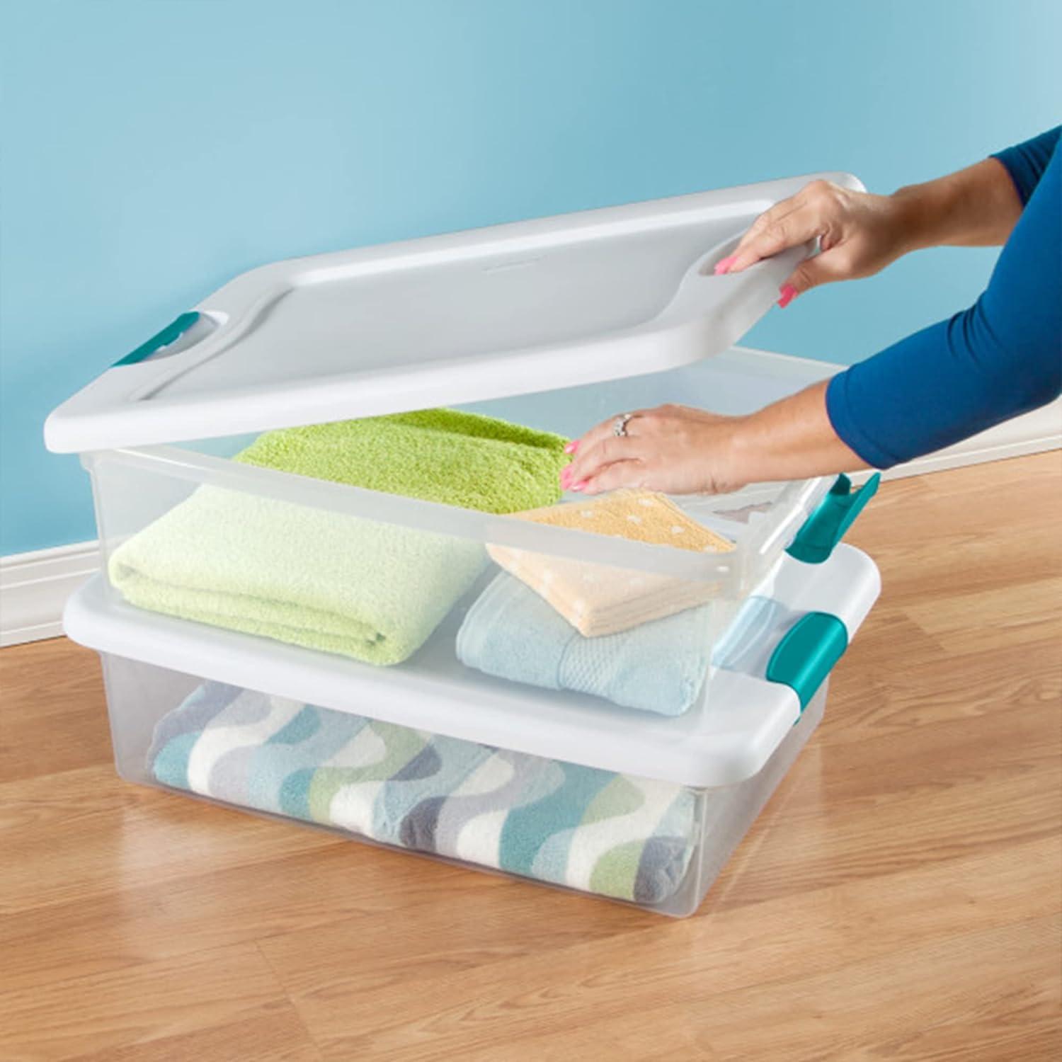 Sterilite Storage System Solution with 32 Quart Clear Stackable Storage ...