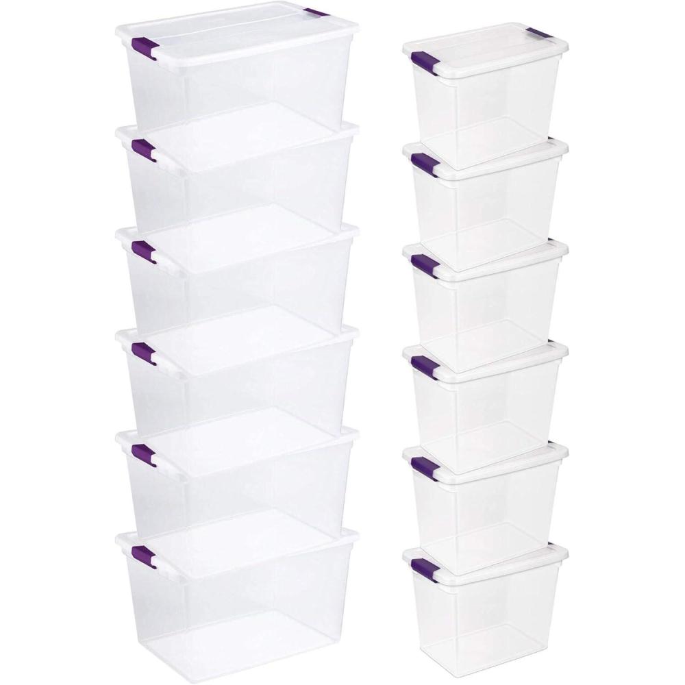 imageSTERILITE Clear Box Storage Container 6Pack and 27 QT Tote 6Pack 6