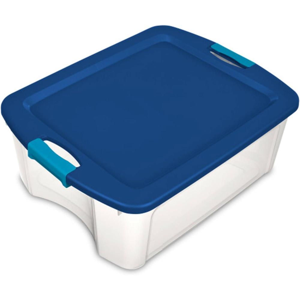 imageSterilite 12Pack Latch and Carry Clear Plastic Storage Bins with Latching Lids and FullGrip Handles 12 Gallon24 Pack