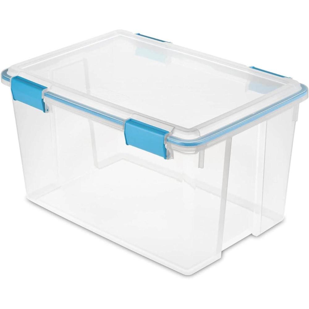 Sterilite 54 Quart Clear Plastic Stackable Storage Container Box Bin ...